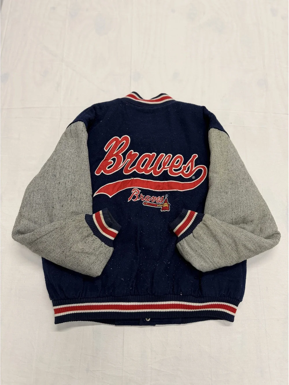 Vintage Logo 7 Atlanta Braves Varsity Jacket Large